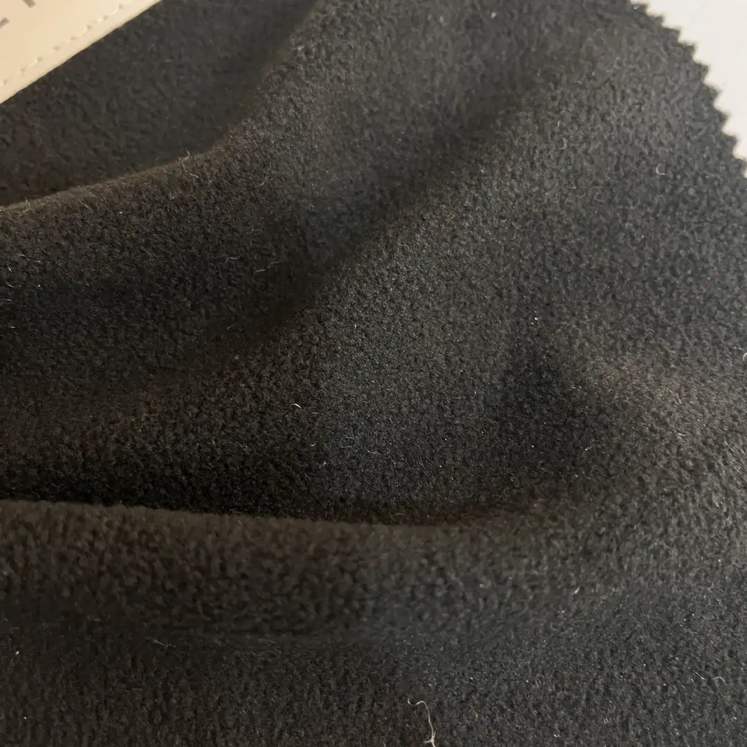 China Fabric for Jacket,Joggers,Hoodie,Outdoor Jacket Polar Fleece Knit Fabric Polyester Black color buy from China wholesaler bulk order at wholesale price free worldwide shipping Alibaba