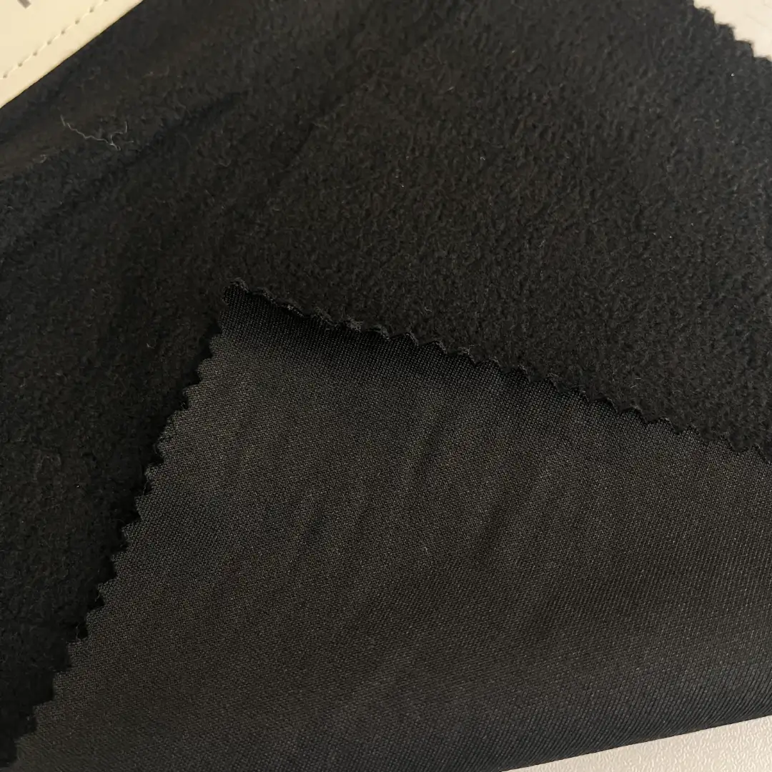 China Fabric for Jacket,Joggers,Hoodie,Outdoor Jacket Fleece Knit Fabric Polyester Black color buy from China wholesaler bulk order at wholesale price free worldwide shipping Alibaba