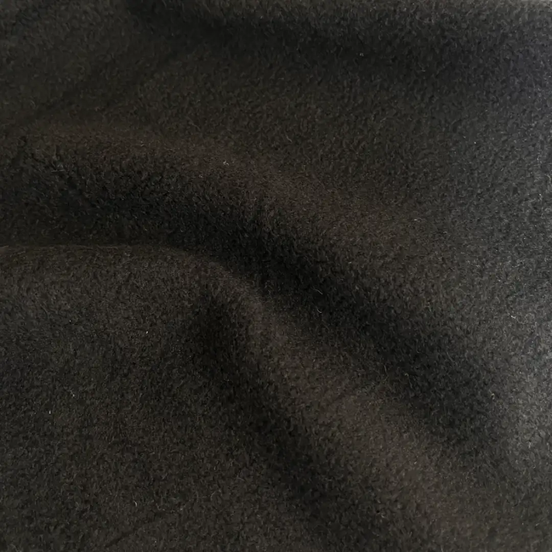 China Fabric for Jacket,Joggers,Hoodie,Outdoor Jacket Fleece Knit Fabric Polyester Black color buy from China wholesaler bulk order at wholesale price free worldwide shipping Alibaba