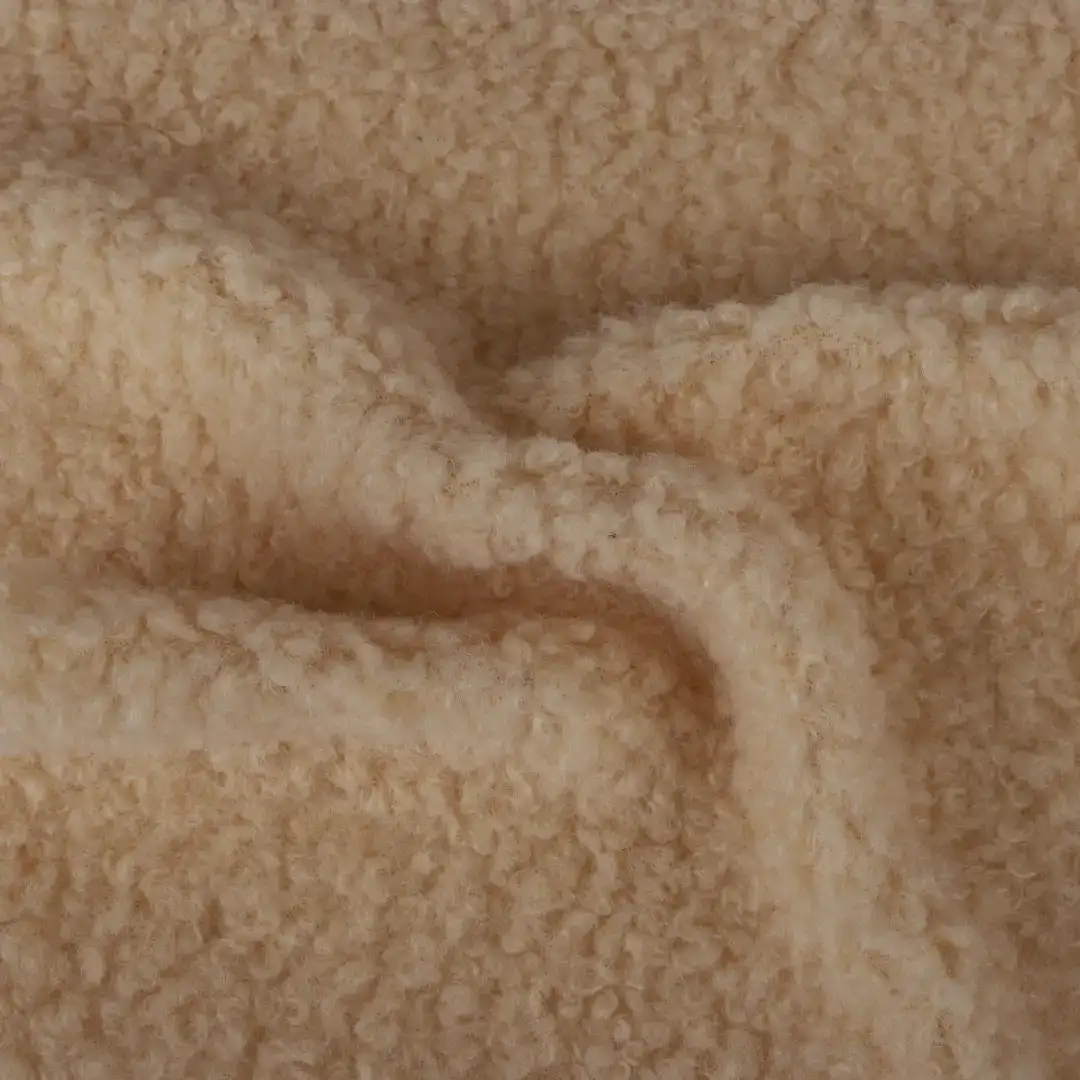 China Fabric for Jacket,Joggers,Hoodie,Outdoor Jacket Sherpa Knit Fabric Polyester Beige color buy from China wholesaler bulk order at wholesale price free worldwide shipping Alibaba