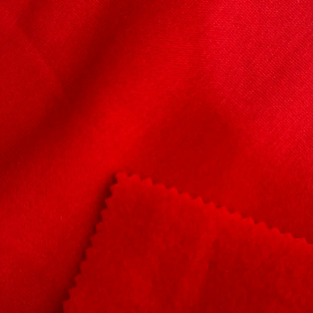 China Fabric for Jacket,Joggers,Hoodie,Outdoor Jacket Fleece Knit Fabric Polyester Red color buy from China wholesaler bulk order at wholesale price free worldwide shipping Alibaba