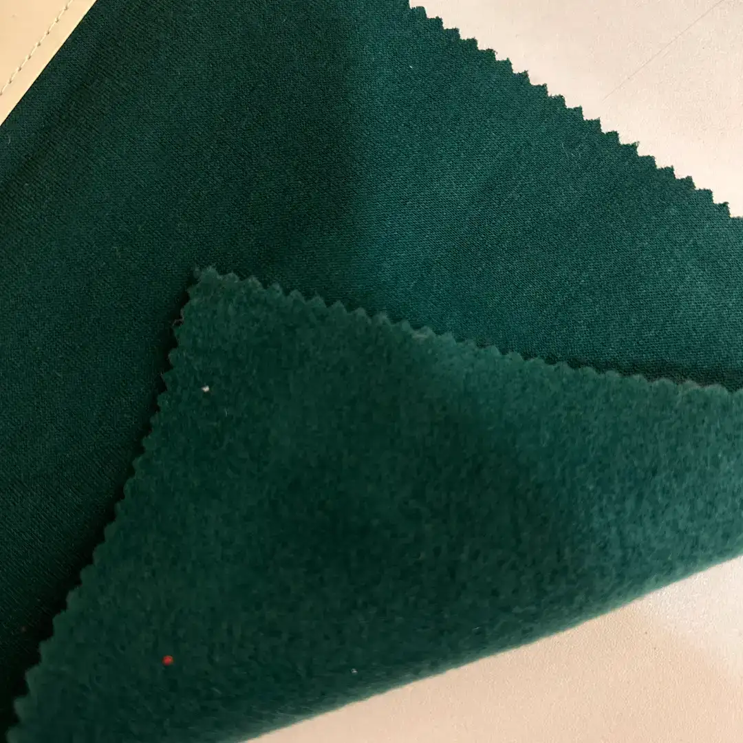 China Fabric for Jacket,Joggers,Hoodie,Outdoor Jacket Fleece Knit Fabric Polyester Green color buy from China wholesaler bulk order at wholesale price free worldwide shipping Alibaba