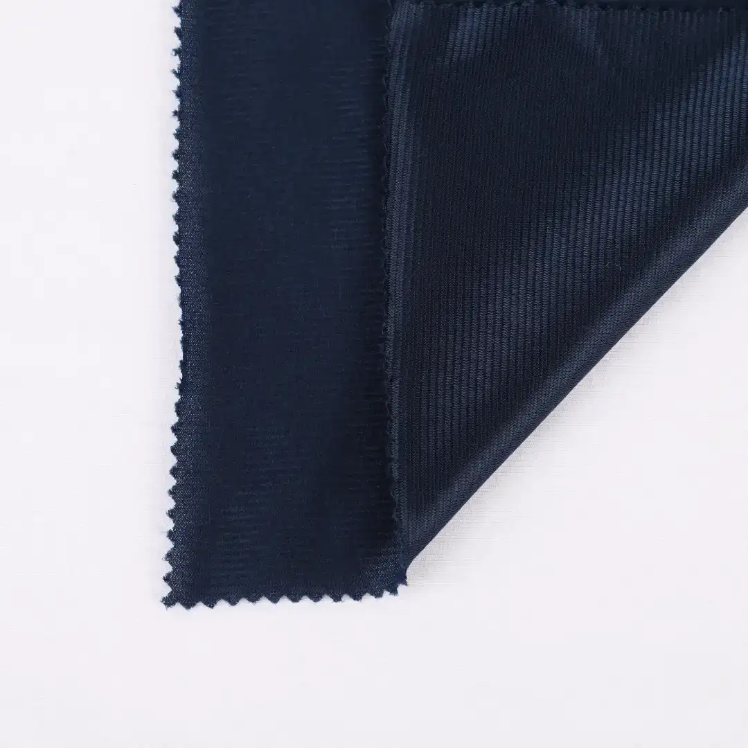 China Fabric for Trouser,Jacket,Joggers,Hoodie,Trench Coat,Overcoat,Outdoor Jacket Tricot Brush Knit Fabric Polyester Navy color buy from China wholesaler bulk order at wholesale price free worldwide shipping Alibaba