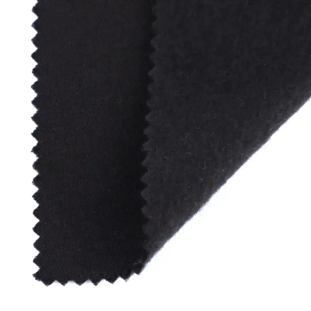 China Fabric for Jacket,Joggers,Hoodie,Outdoor Jacket Fleece Knit Fabric Polyester Black color buy from China wholesaler bulk order at wholesale price free worldwide shipping Alibaba