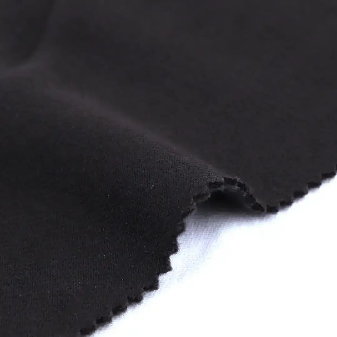 China Fabric for Jacket,Joggers,Hoodie,Outdoor Jacket Fleece Knit Fabric Polyester Black color buy from China wholesaler bulk order at wholesale price free worldwide shipping Alibaba