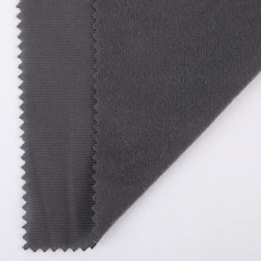 China Fabric for Jacket,Joggers,Hoodie,Trench Coat,Overcoat,Outdoor Jacket Tricot Brush Knit Fabric Polyester Dark Grey color buy from China wholesaler bulk order at wholesale price free worldwide shipping Alibaba