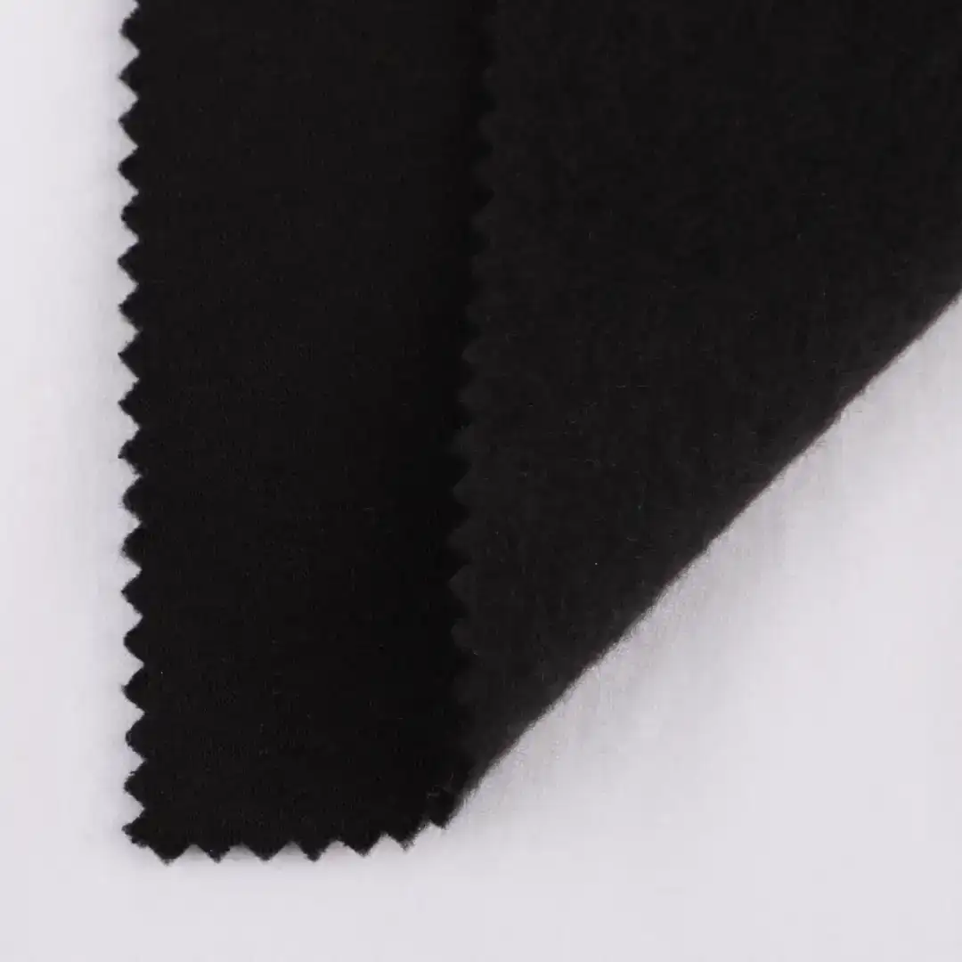 China Fabric for Jacket,Joggers,Hoodie,Outdoor Jacket Fleece Knit Fabric Cotton Polyester Black color buy from China wholesaler bulk order at wholesale price free worldwide shipping Alibaba