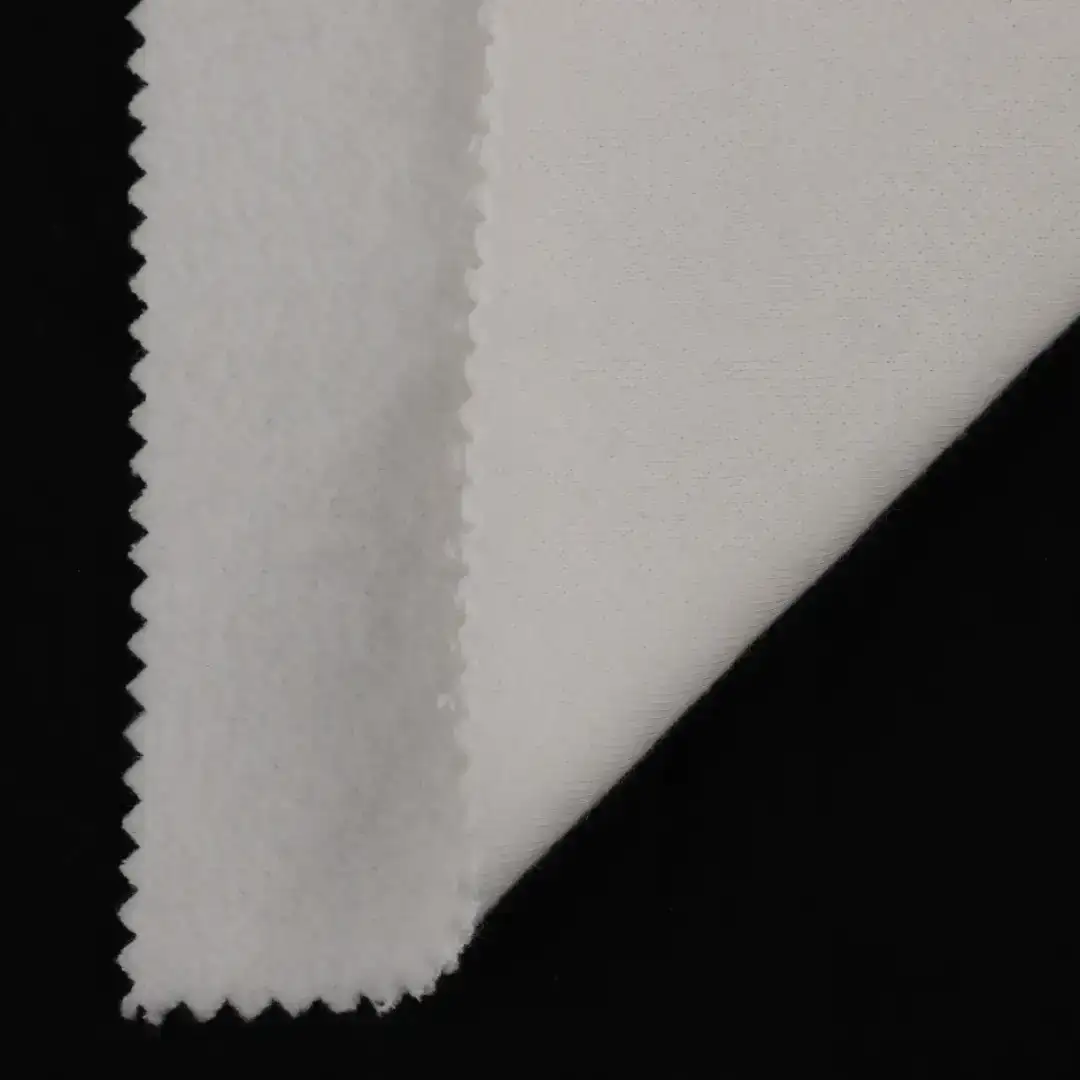 China Fabric for Jacket,Joggers,Hoodie,Outdoor Jacket Fleece Knit Fabric Cotton Polyester White color buy from China wholesaler bulk order at wholesale price free worldwide shipping Alibaba