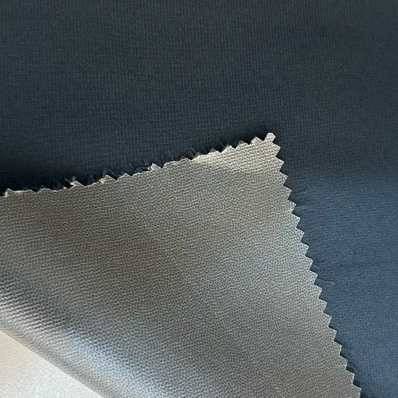 China Fabric for Jackets,Blazer PU Woven Blended Fabric Polyester Navy color buy from China wholesaler bulk order at wholesale price free worldwide shipping Alibaba