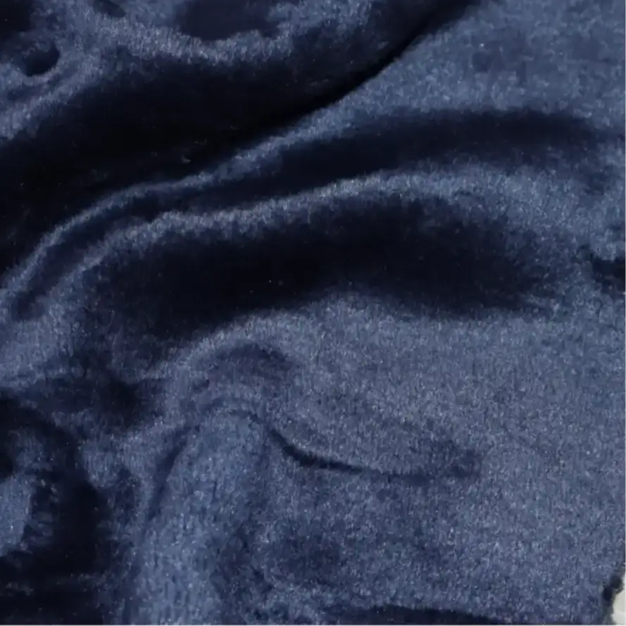 China Fabric  Velvet Knit Fabric Polyester Navy color buy from China wholesaler bulk order at wholesale price free worldwide shipping Alibaba