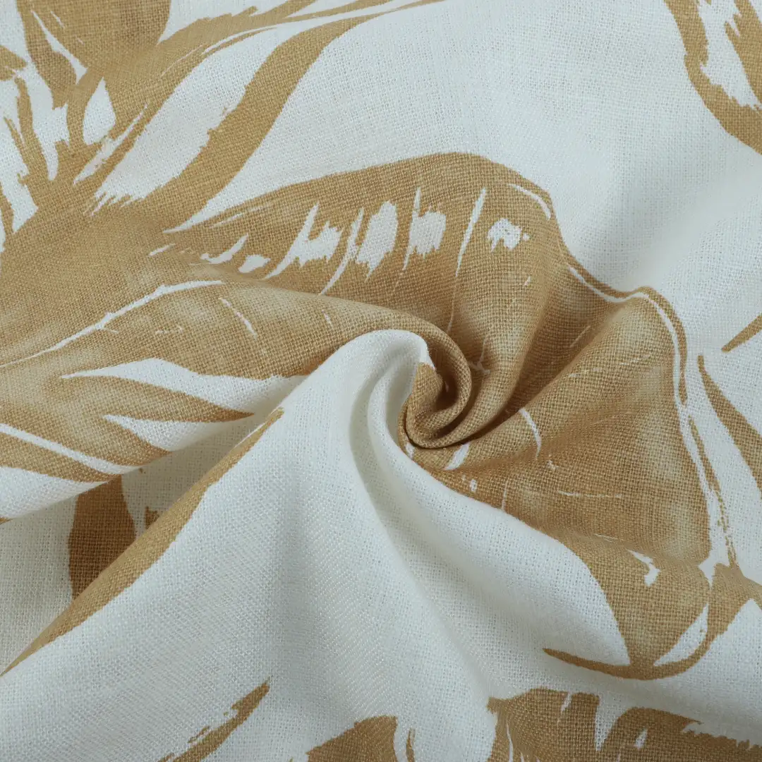 Bangladesh Fabric  Linen/Rayon Plain Natural Woven Fabric White And Brown Print color buy in Bangladesh wholesaler bulk order at wholesale price free worldwide shipping Alibaba