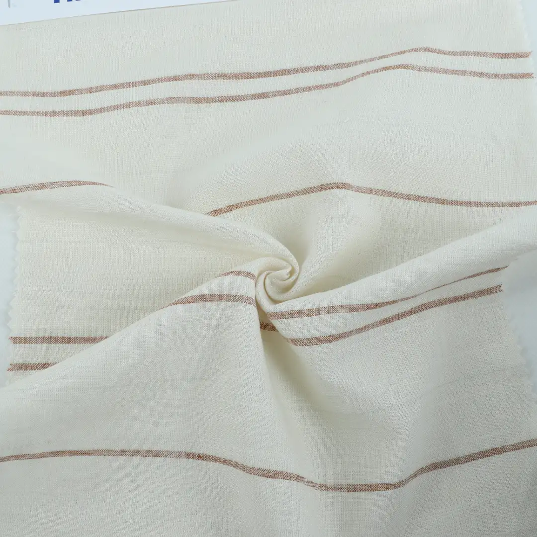 Bangladesh Fabric  Linen/Cotton Plain Natural Woven Fabric off White and Brown Print color buy in Bangladesh wholesaler bulk order at wholesale price free worldwide shipping Alibaba