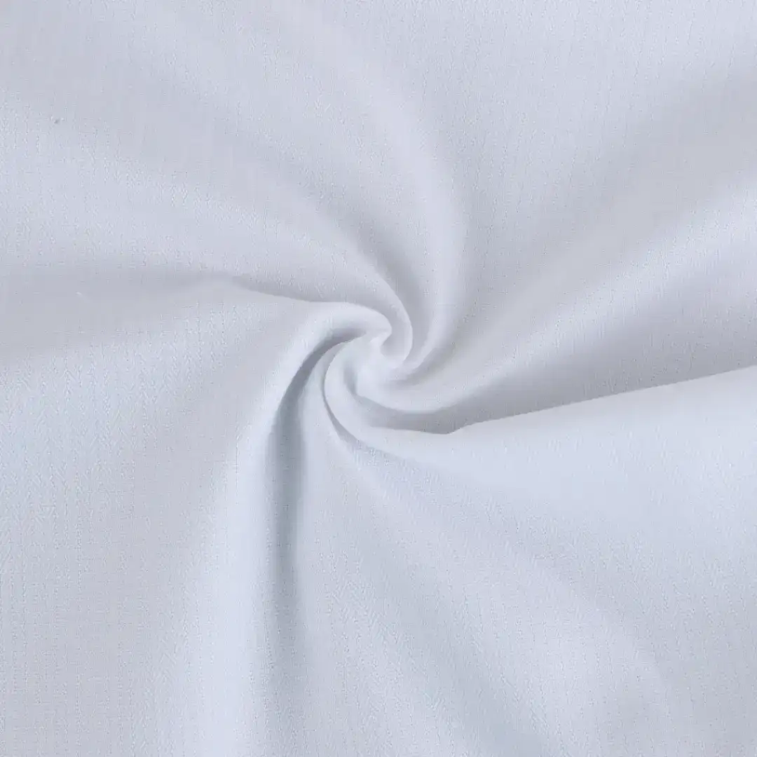 China Fabric  CVC Twill Woven Blended Fabric Cotton Polyester White color buy from China wholesaler bulk order at wholesale price free worldwide shipping Alibaba