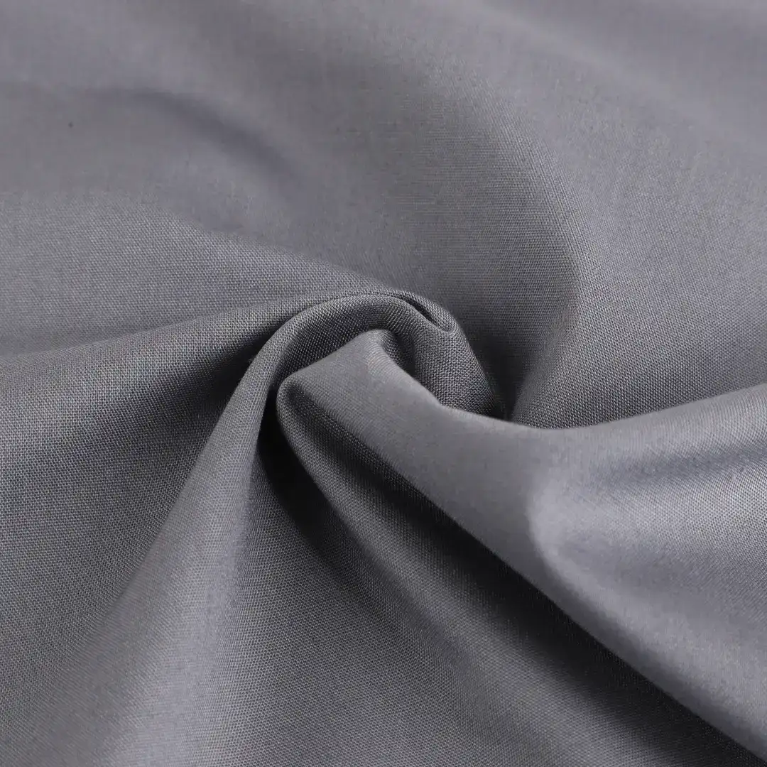 China Fabric  TC Poplin Woven Blended Fabric Polyester BCI Cotton Ash color buy from China wholesaler bulk order at wholesale price free worldwide shipping Alibaba