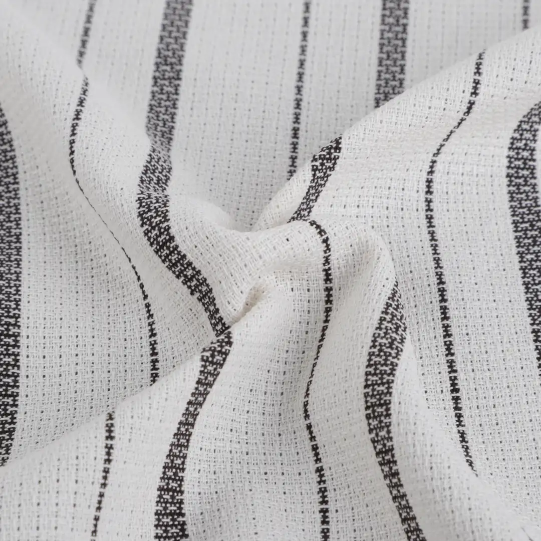 Bangladesh Fabric for Shirt,Blouse,Crop Top Cotton Dobby Natural Woven Fabric BCI Cotton YD Stripe(Black+White) color buy from Bangladesh wholesaler bulk order at wholesale price free worldwide shipping Alibaba