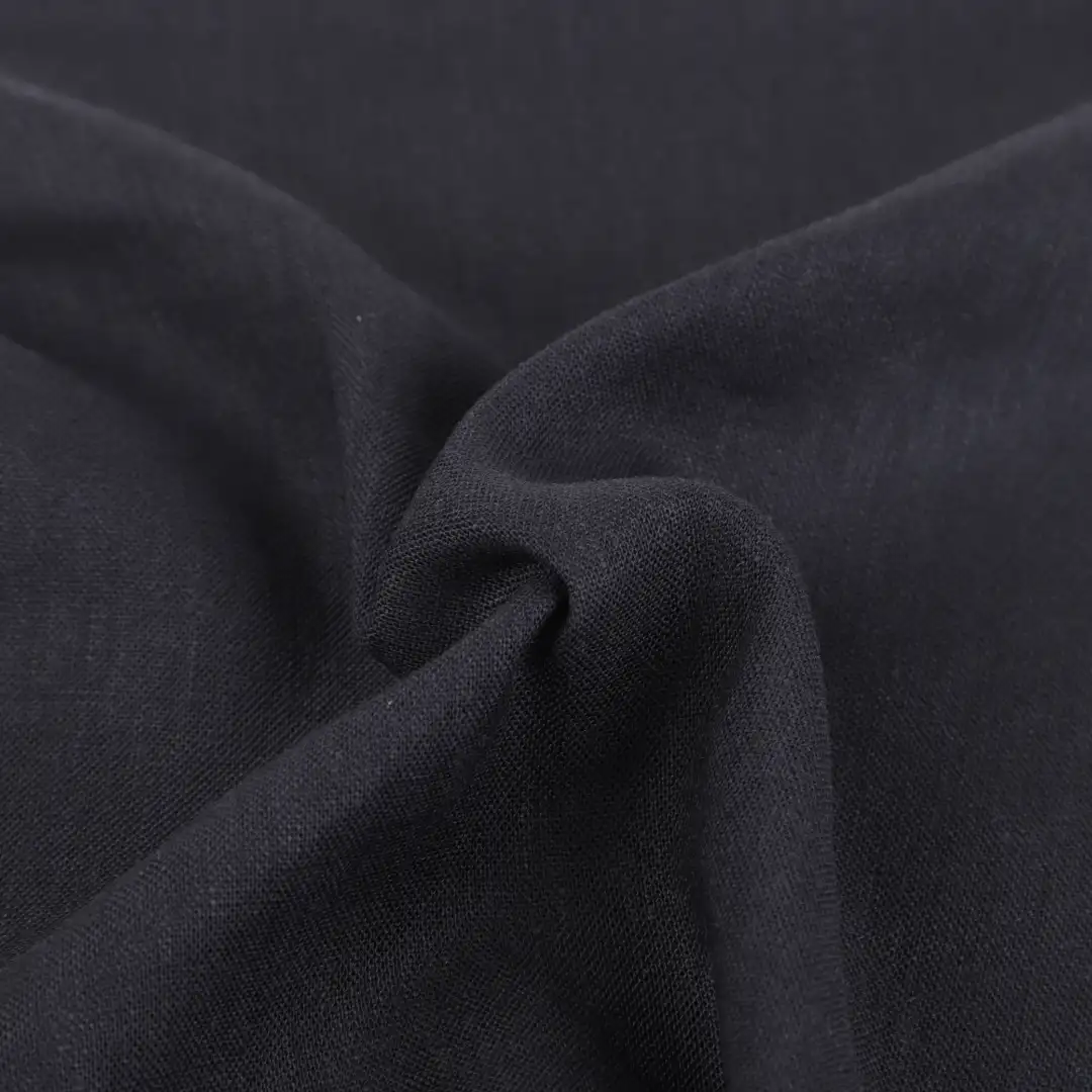 Bangladesh Fabric for Shirt,Blouse,Crop Top Linen/Rayon Plain Natural Woven Fabric Viscose Linen BLACK color buy from Bangladesh wholesaler bulk order at wholesale price free worldwide shipping Alibaba