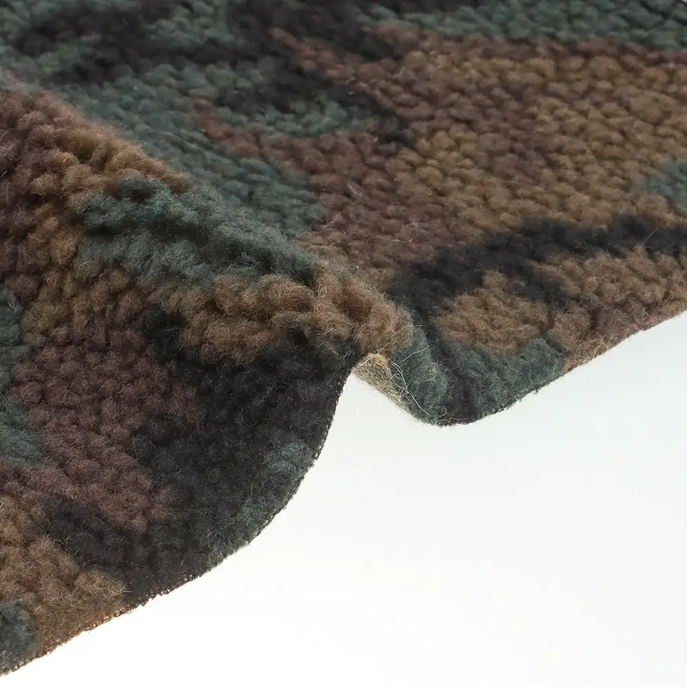 China Fabric for Overcoat,Bomber Jacket,Trench Coat Sherpa Knit Fabric Polyester Camouflage color buy from China wholesaler bulk order at wholesale price free worldwide shipping Alibaba