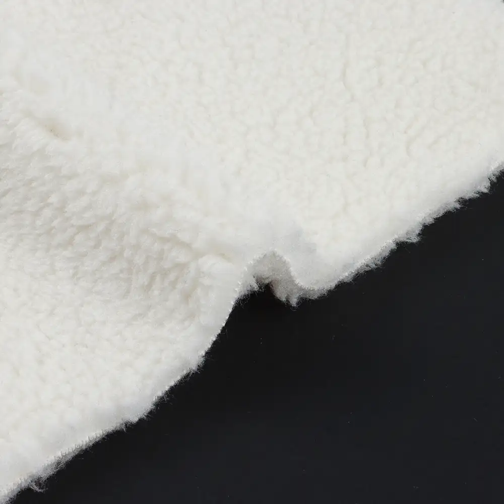China Fabric for Overcoat,Bomber Jacket,Trench Coat Sherpa Knit Fabric Polyester White color buy from China wholesaler bulk order at wholesale price free worldwide shipping Alibaba