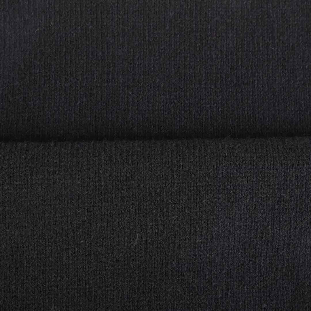China Yarn for Knitted Jacket (Sweater),Hoodie  (Sweater),Half-Zipper Cardigan (Sweater) Semi-Worsted Spun Regular Yarn BCI Cotton Recycled Polyester Wool Black color buy from China wholesaler bulk order at wholesale price free worldwide shipping Alibaba