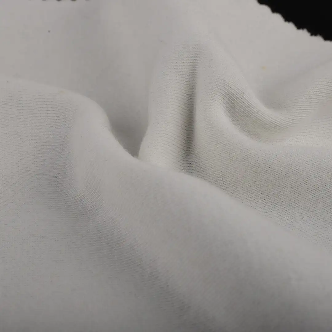 China Fabric for Hoodie,Sweatshirt,Jacket Fleece Knit Fabric Cotton Polyester White color buy from China wholesaler bulk order at wholesale price free worldwide shipping Alibaba