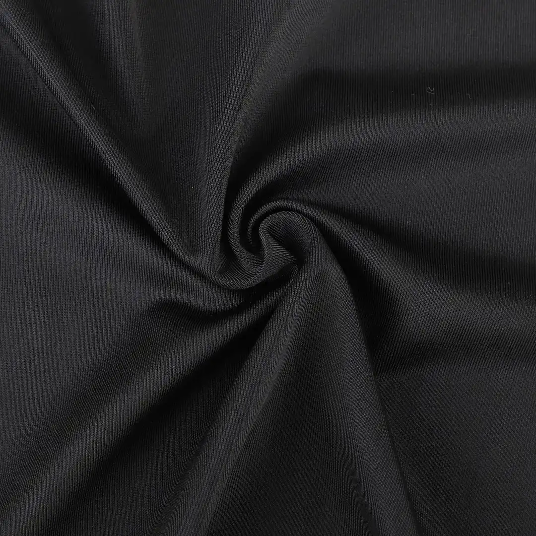 China Fabric for T-Shirt,Pajamas,Loungewear,Yoga Pants,Tracksuits Single Jersey Knit Fabric Polyester Spandex Black color buy from China wholesaler bulk order at wholesale price free worldwide shipping Alibaba