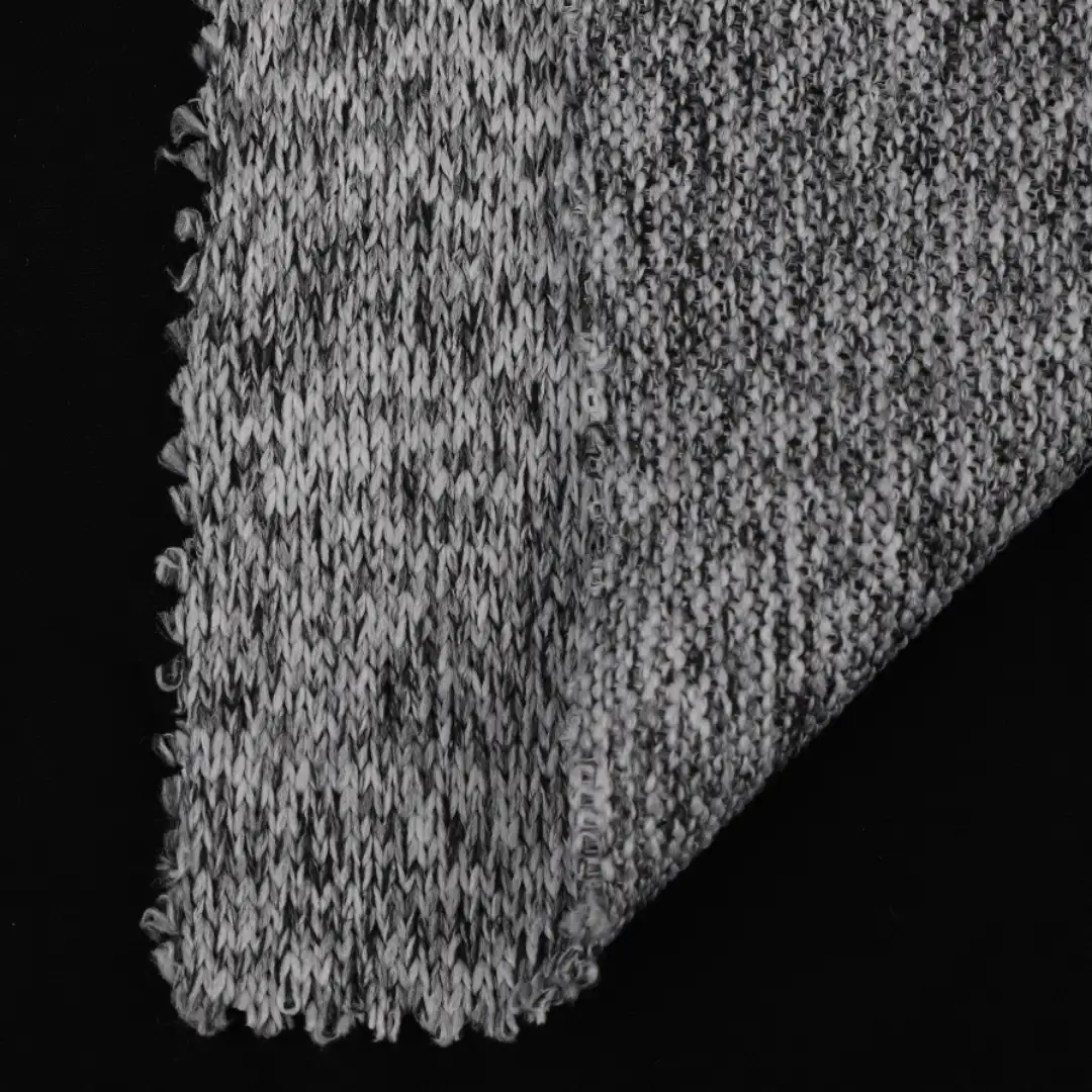 China Fabric for Loungewear,Sweatshirt,Hoodie Hacci Knit Fabric Polyester Grey Mélange color buy from China wholesaler bulk order at wholesale price free worldwide shipping Alibaba