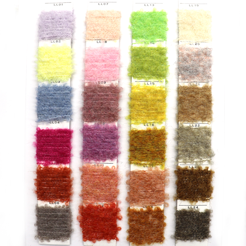 China Yarn for Crop Top Pullover (Sweater),Dresses (Cardigan Open) (Sweater) Boucle Yarn Fancy Yarn Recycled Polyester Polyester Acrylic Wool Spandex Yellow color buy from China wholesaler bulk order at wholesale price free worldwide shipping Alibaba