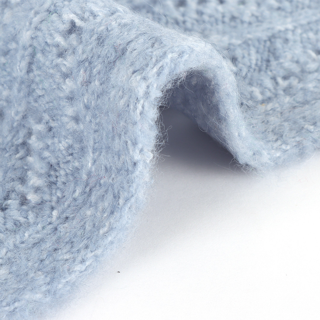 China Yarn for Open Cardigan (Sweater),Hoodie  (Sweater),Round Neck Pullover (Sweater) Mossy Yarn Fancy Yarn Polyester Acrylic Recycled Polyester Spandex Blue Melange color buy from China wholesaler bulk order at wholesale price free worldwide shipping Alibaba