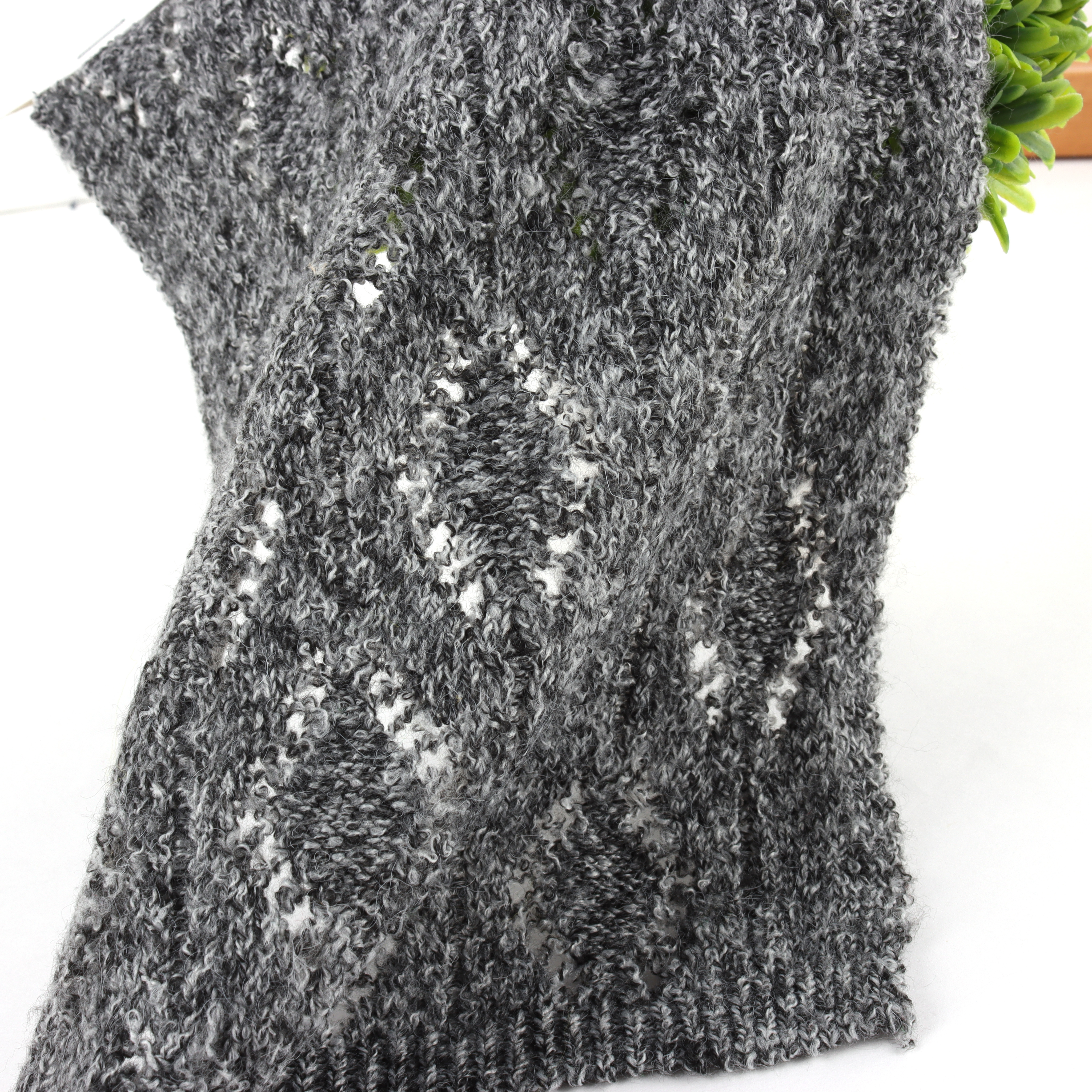 China Yarn for Dresses (Cardigan Button) (Sweater),Ladies Vest (Sweater)  Mossy Yarn Fancy Yarn Recycled Polyester Nylon Spandex Grey Melange color buy from China wholesaler bulk order at wholesale price free worldwide shipping Alibaba