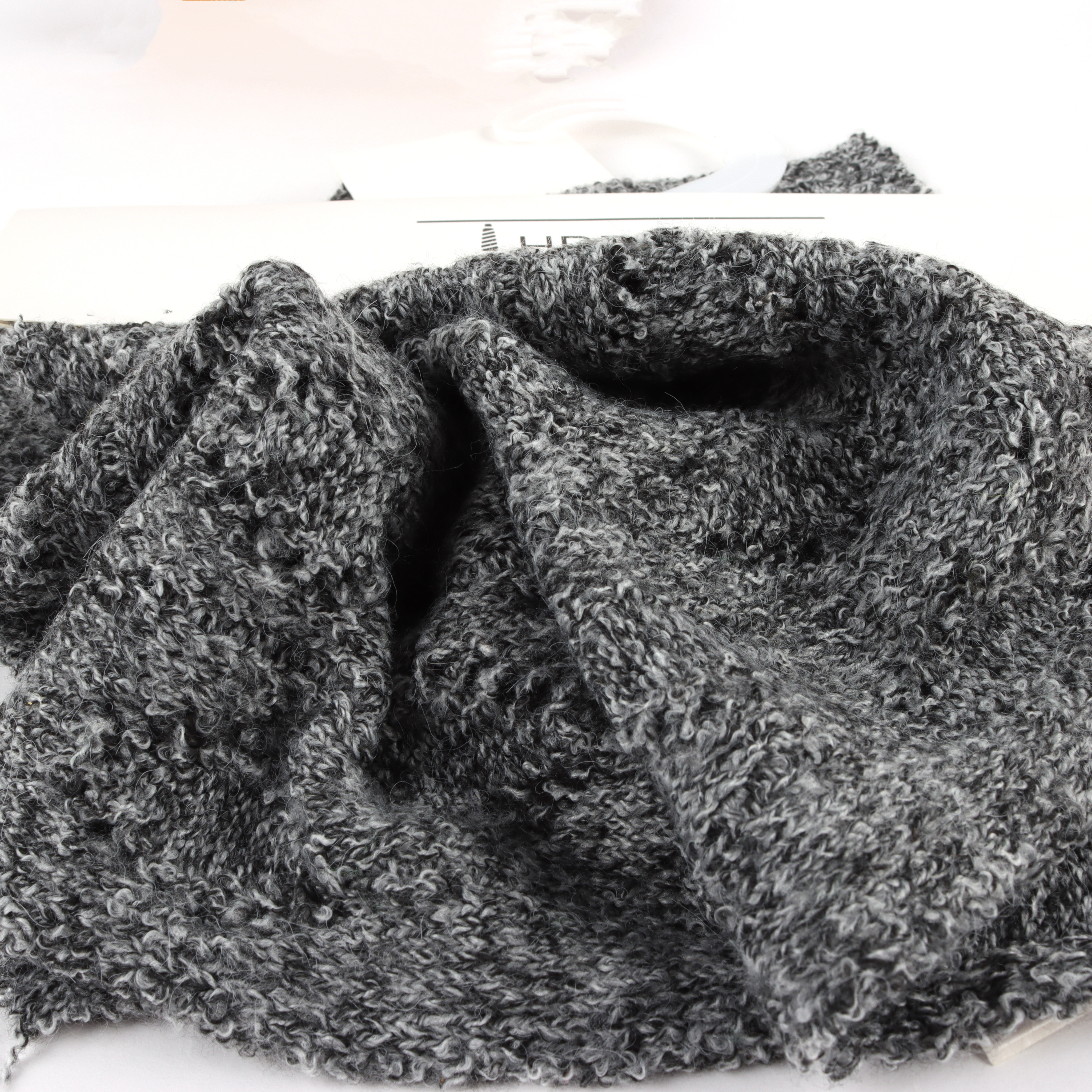 China Yarn for Dresses (Cardigan Button) (Sweater),Ladies Vest (Sweater)  Mossy Yarn Fancy Yarn Recycled Polyester Nylon Spandex Grey Melange color buy from China wholesaler bulk order at wholesale price free worldwide shipping Alibaba