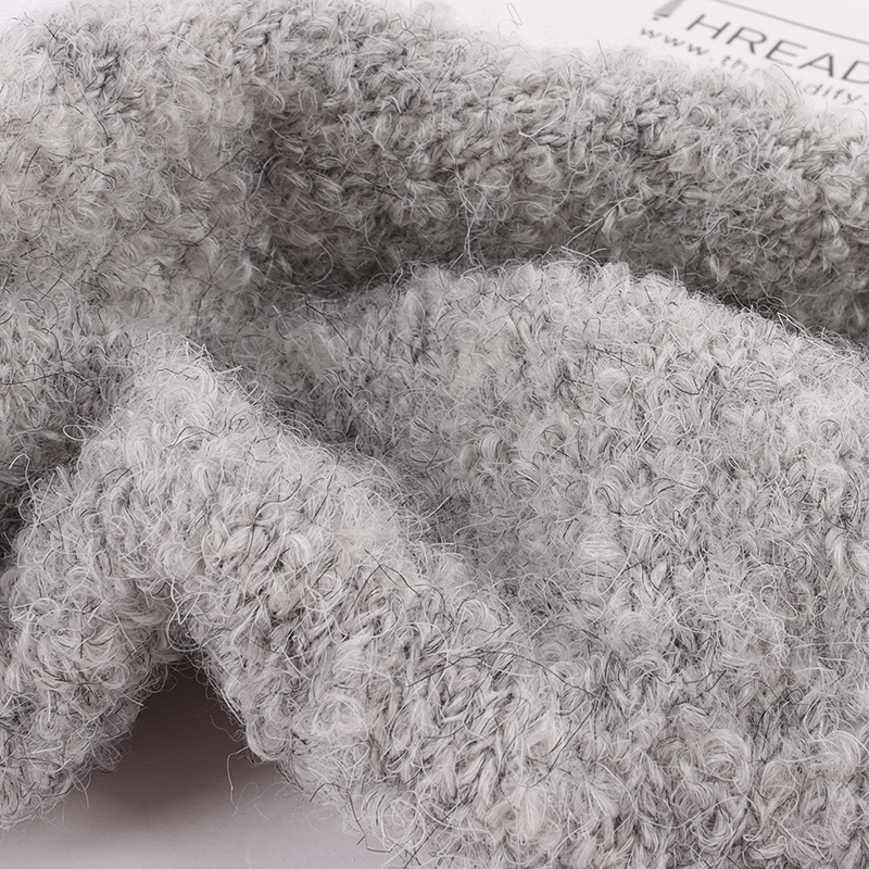 China Yarn for Half-Zipper Cardigan (Sweater),Knitted Jacket (Sweater),Knitted Trousers (Sweater) Boucle Yarn Fancy Yarn Recycled Polyester Acrylic RWS Wool Spandex Grey color buy from China wholesaler bulk order at wholesale price free worldwide shipping Alibaba