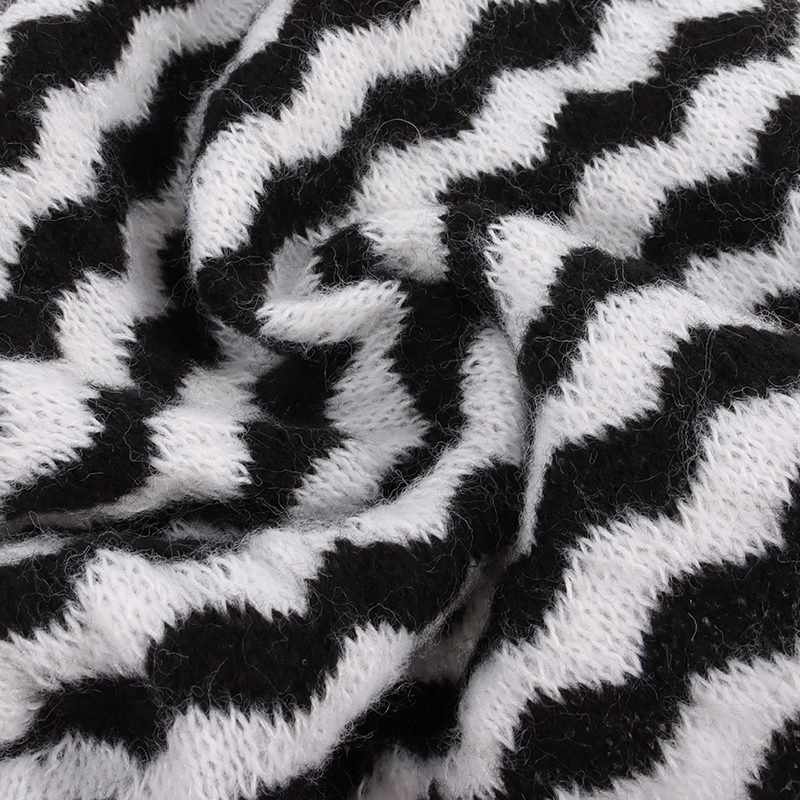 China Yarn for Polo T-shirt (Sweater),Crew Neck Pullover (Sweater),Half-Zipper Cardigan (Sweater) Mossy Yarn Fancy Yarn Polyester Black White Stripe color buy from China wholesaler bulk order at wholesale price free worldwide shipping Alibaba