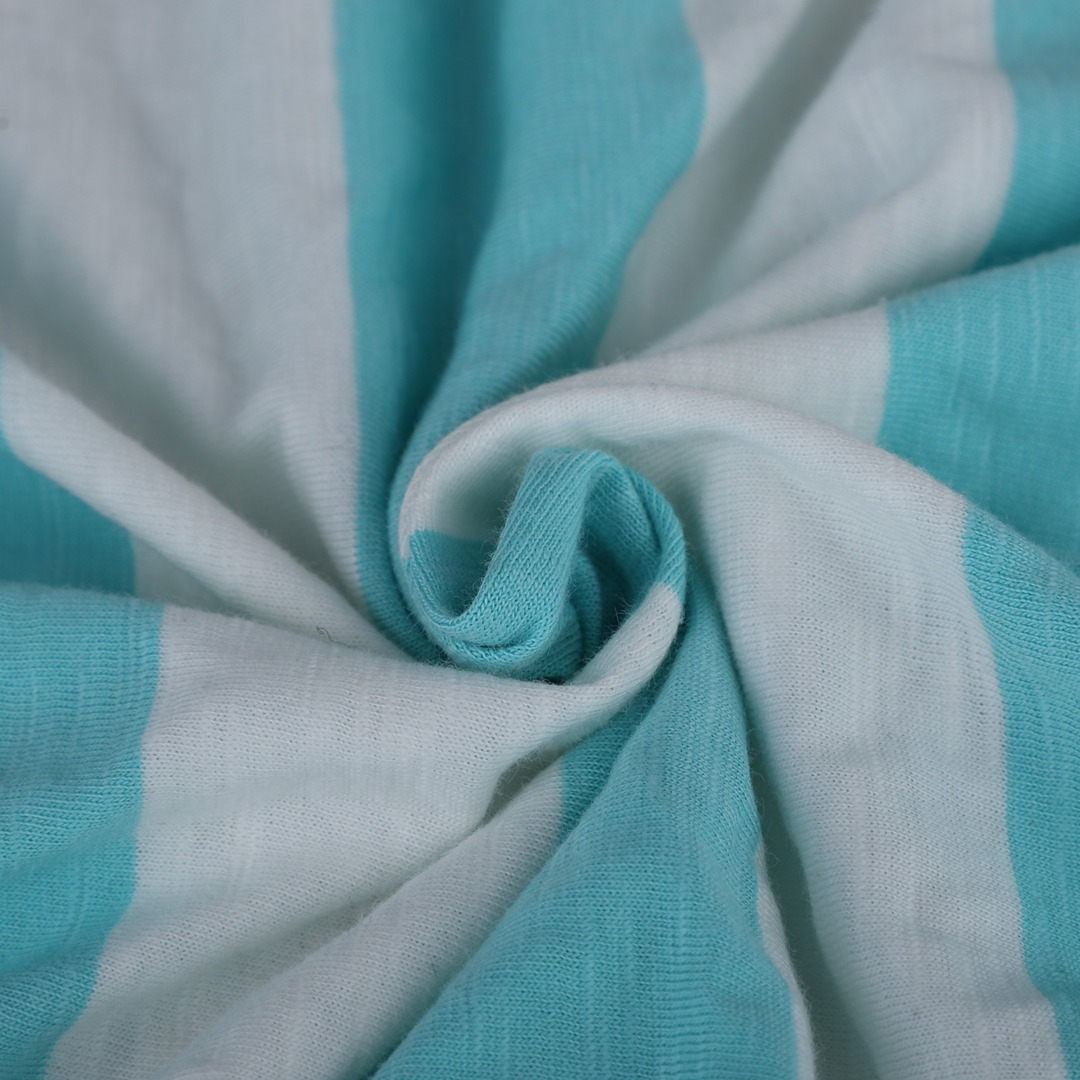 India Fabric for T-Shirt,Pajamas,Loungewear,Yoga Pants,Tracksuits Single Jersey Knit Fabric Cotton Light Blue/white color buy from India wholesaler bulk order at wholesale price free worldwide shipping Alibaba