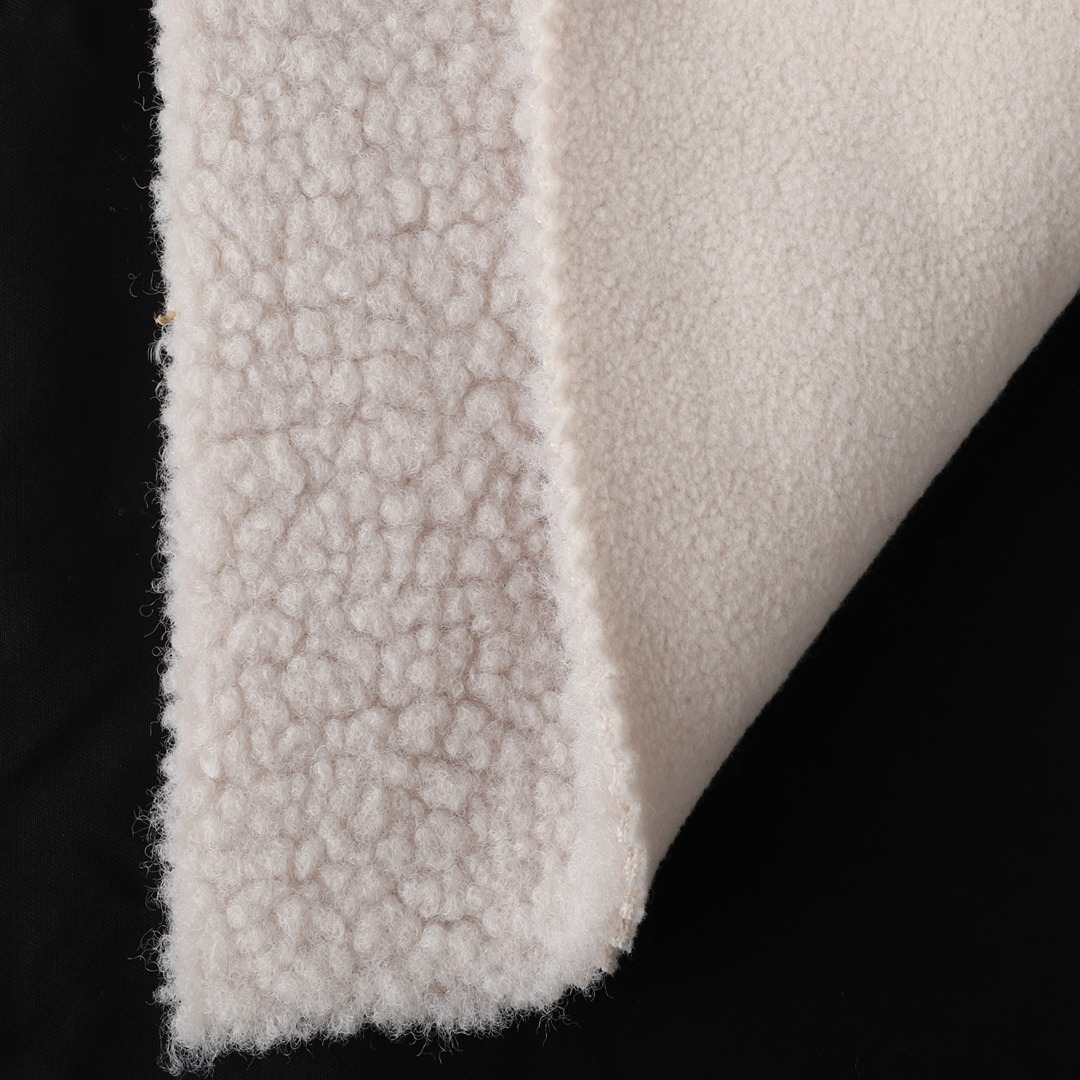 China Fabric for Overcoat,Bomber Jacket,Trench Coat Sherpa Knit Fabric Polyester Beige color buy from China wholesaler bulk order at wholesale price free worldwide shipping Alibaba