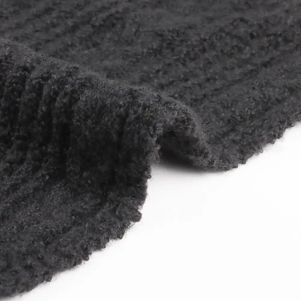 China Yarn for Open Cardigan (Sweater),Round Neck Pullover (Sweater),Hoodie  (Sweater) Mossy Yarn Fancy Yarn Recycled Polyester Nylon Spandex Black color buy from China wholesaler bulk order at wholesale price free worldwide shipping Alibaba