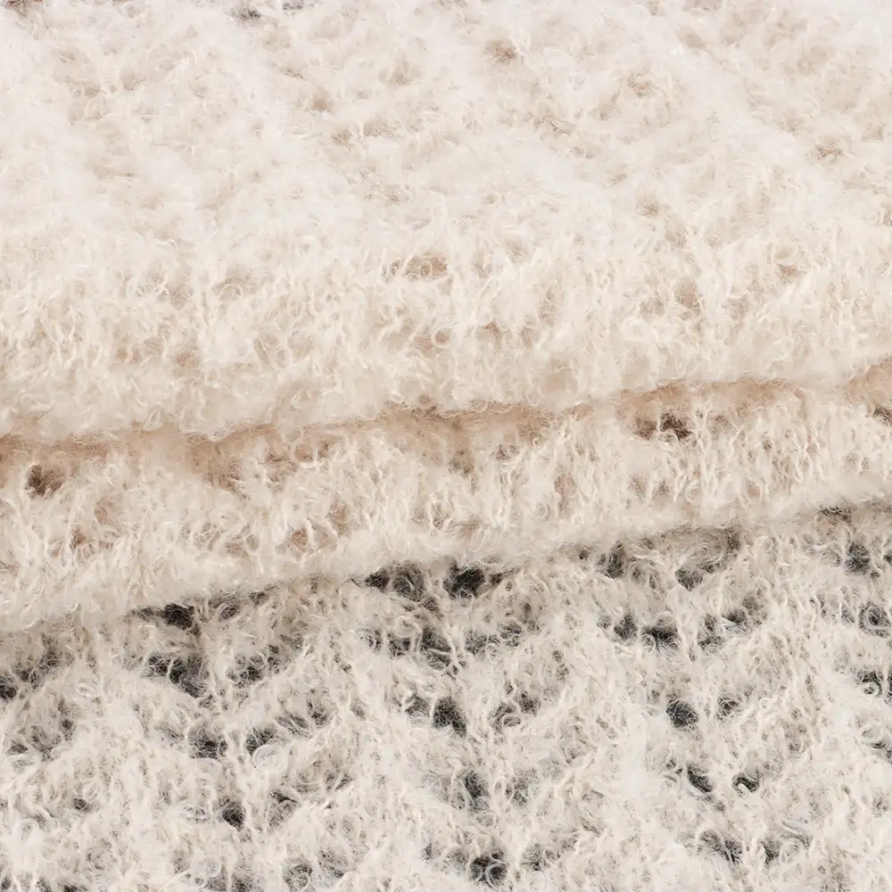 China Yarn for Half-Zipper Cardigan (Sweater),Knitted Trousers (Sweater),Knitted Jacket (Sweater) Boucle Yarn Fancy Yarn Recycled Polyester white color buy from China wholesaler bulk order at wholesale price free worldwide shipping Alibaba