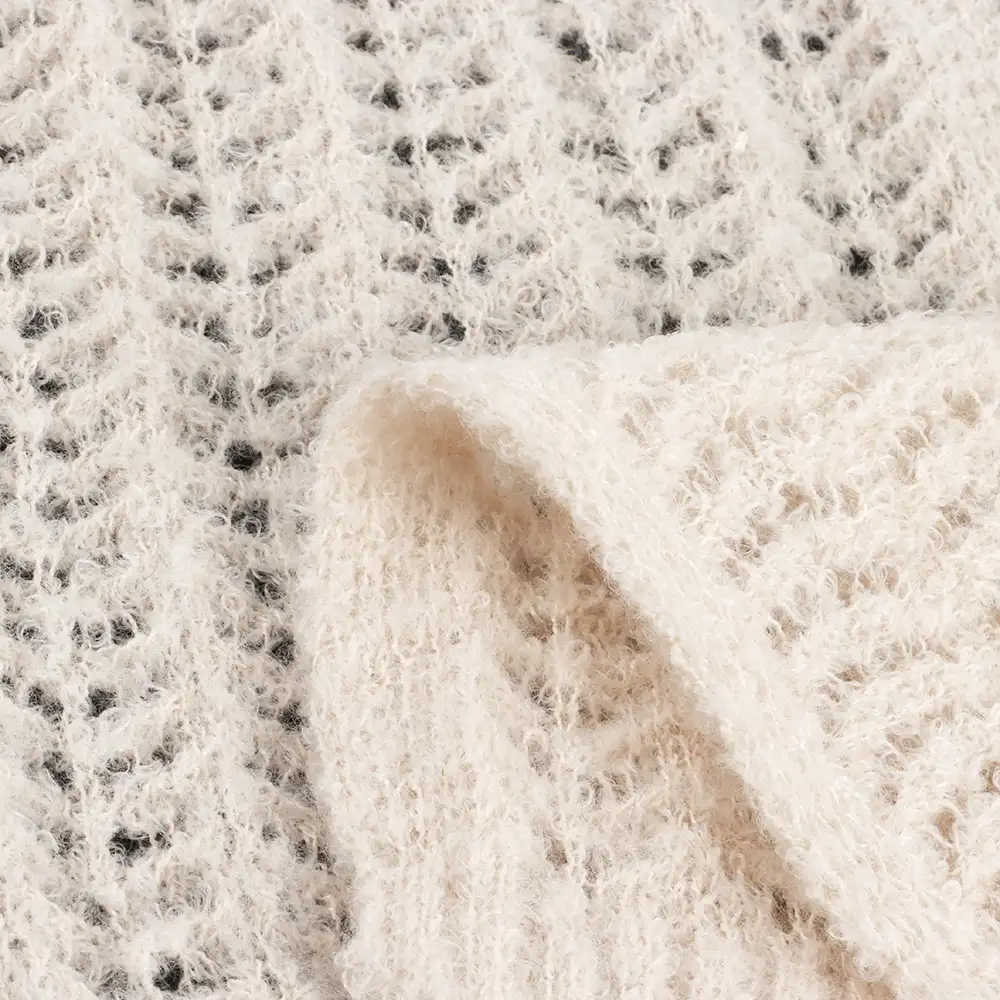 China Yarn for Half-Zipper Cardigan (Sweater),Knitted Trousers (Sweater),Knitted Jacket (Sweater) Boucle Yarn Fancy Yarn Recycled Polyester white color buy from China wholesaler bulk order at wholesale price free worldwide shipping Alibaba