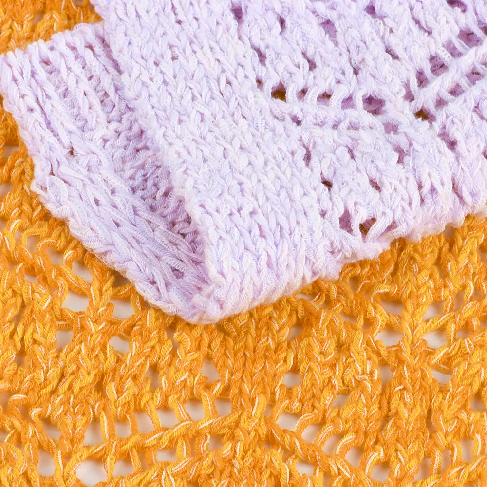 China Yarn for Dresses (Cardigan Open) (Sweater),Crop Top Pullover (Sweater) Flat Tape Yarn Fancy Yarn Cotton Polyester violet/orange color buy from China wholesaler bulk order at wholesale price free worldwide shipping Alibaba