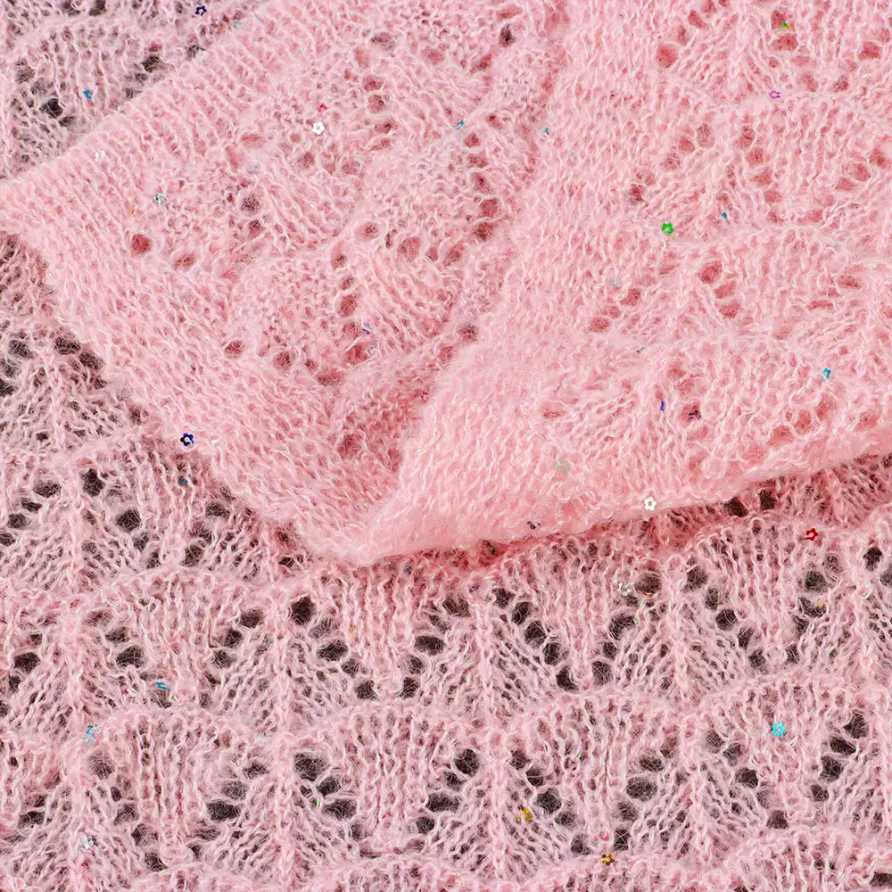 China Yarn for Dresses (Cardigan Button) (Sweater),Ladies Vest (Sweater)  Mossy Yarn Fancy Yarn Wool Acrylic Nylon sequin pink color buy from China wholesaler bulk order at wholesale price free worldwide shipping Alibaba