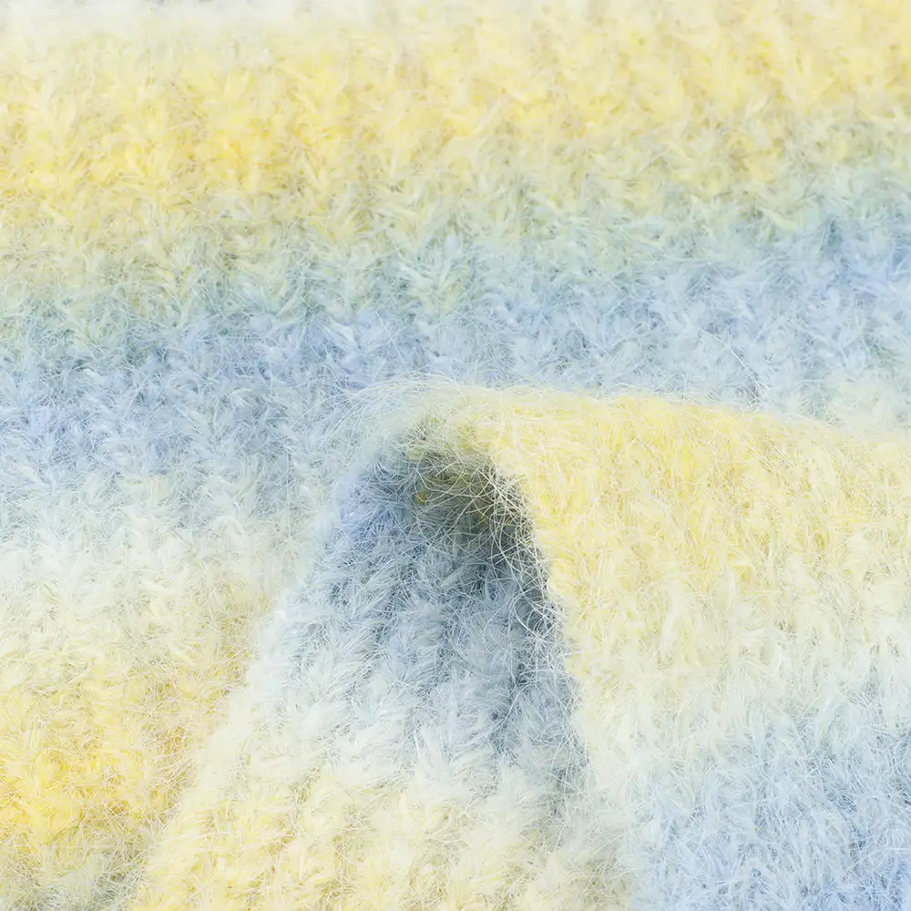 China Yarn for Ladies Vest (Sweater),Crop Top Pullover (Sweater),Dresses (Cardigan Button) (Sweater) Mossy Yarn Fancy Yarn Recycled Polyester Nylon Polyester Wool Spandex space dye color buy from China wholesaler bulk order at wholesale price free worldwide shipping Alibaba