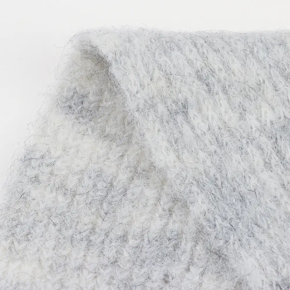 China Yarn for Dresses (Cardigan Open) (Sweater),Crop Top Pullover (Sweater) Mossy Yarn Fancy Yarn Recycled Polyester Nylon Polyester Wool Spandex grey color buy from China wholesaler bulk order at wholesale price free worldwide shipping Alibaba