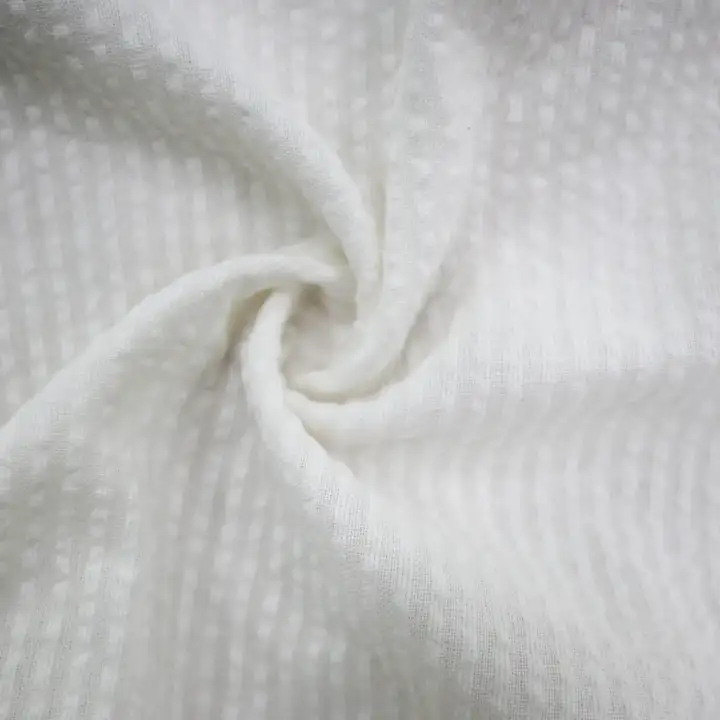 India Fabric for Crop Top,Skirt,Over Shirt Cotton Seersucker Natural Woven Fabric Cotton White color buy from India wholesaler bulk order at wholesale price free worldwide shipping Alibaba