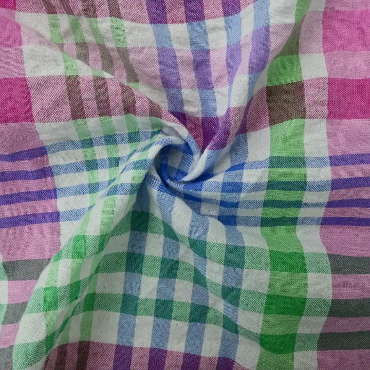 India Fabric for Over Shirt,Skirt,Crop Top  Cotton Seersucker Natural Woven Fabric Cotton Multi color buy from India wholesaler bulk order at wholesale price free worldwide shipping Alibaba
