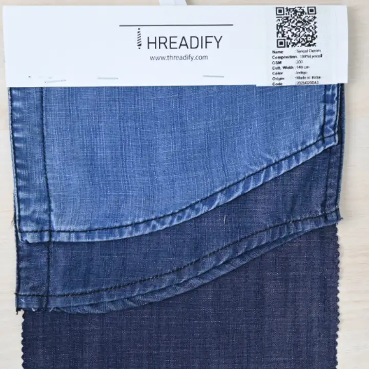 India Fabric for Denim Jacket,Denim Jacket Tencel Denim Denim Lyocell Indigo color buy from India wholesaler bulk order at wholesale price free worldwide shipping Alibaba