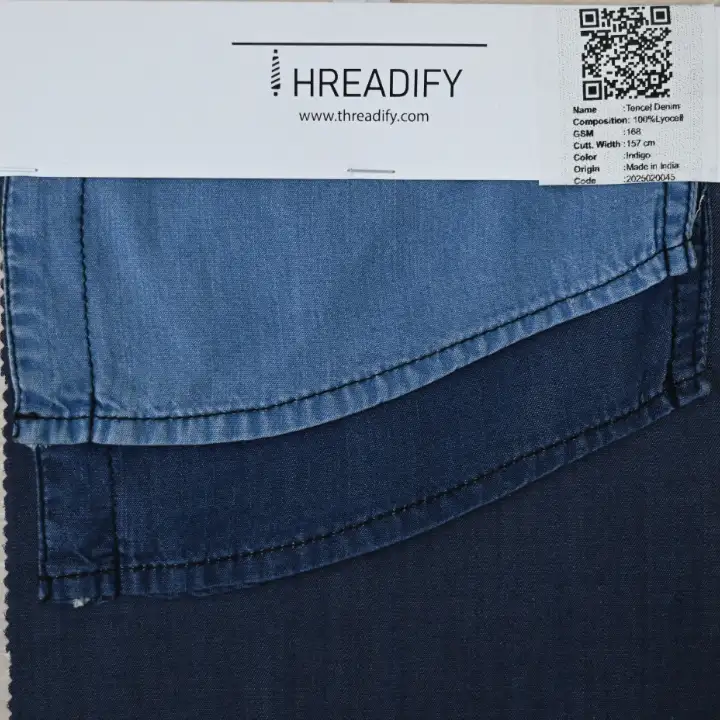 India Fabric for Denim Jacket,Denim Jacket Tencel Denim Denim Lyocell Indigo color buy from India wholesaler bulk order at wholesale price free worldwide shipping Alibaba