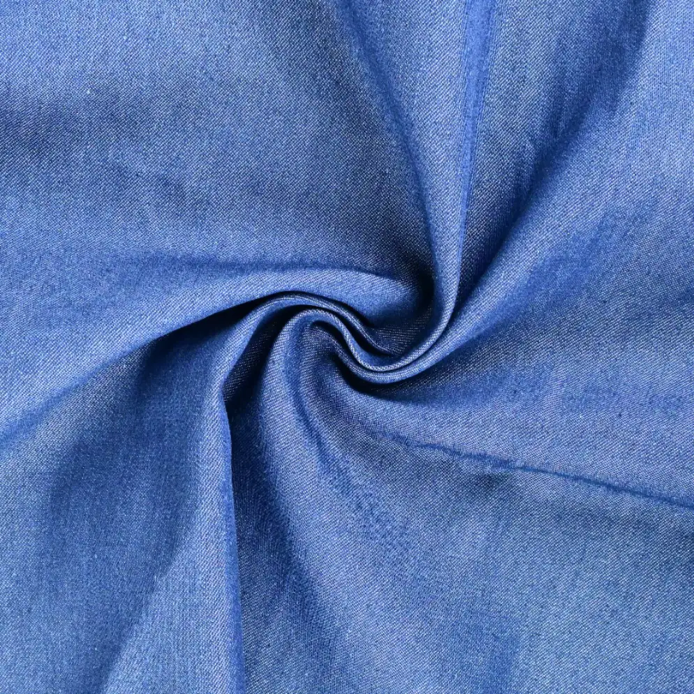India Fabric for Shirt,Crop Top,Skirt,Over Shirt Tencel/Cotton Twill Natural Woven Fabric Cotton Tencel Indigo color buy from India wholesaler bulk order at wholesale price free worldwide shipping Alibaba