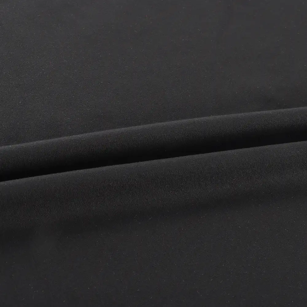 China Fabric for Tank Top,Crop Top,Pajamas Interlock Knit Fabric Polyester Spandex Black color buy from China wholesaler bulk order at wholesale price free worldwide shipping Alibaba