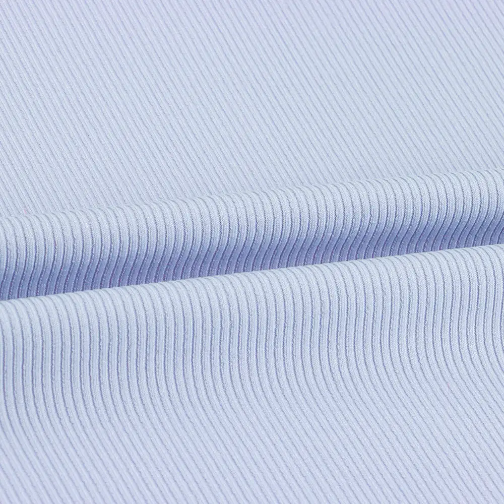 China Fabric for Tank Top,Crop Top,Hoodie Rib Knit Fabric Polyester Spandex Blue color buy from China wholesaler bulk order at wholesale price free worldwide shipping Alibaba