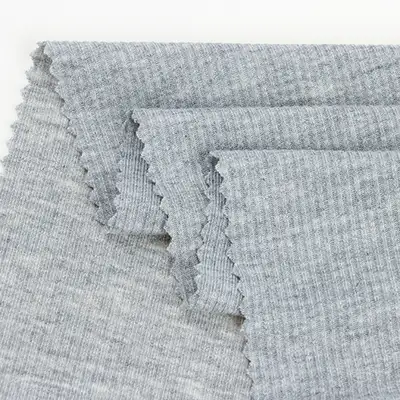China Fabric for Tank Top,Crop Top,Hoodie Rib Knit Fabric Rayon Spandex Grey color buy from China wholesaler bulk order at wholesale price free worldwide shipping Alibaba