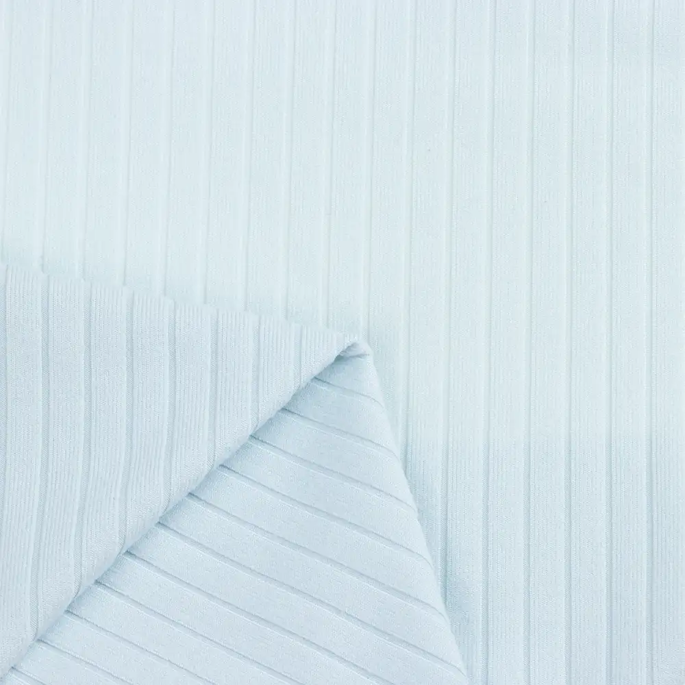 China Fabric for Tank Top,Crop Top,Hoodie Rib Knit Fabric Polyester Spandex Blue color buy from China wholesaler bulk order at wholesale price free worldwide shipping Alibaba